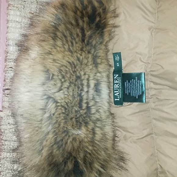 RALPH LAUREN Cayfrutray Truffle DOWN Puffer Jacket Winter Coat Faux Fur - Picture 11 of 11